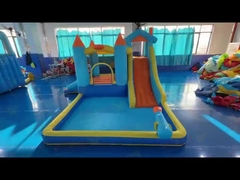 Polyester Oxford gonfiabile blu e arancione scivolo d'acqua per bambini parco divertimento