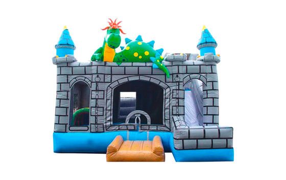 Casa gonfiabile di dinosauro con castello per bambini