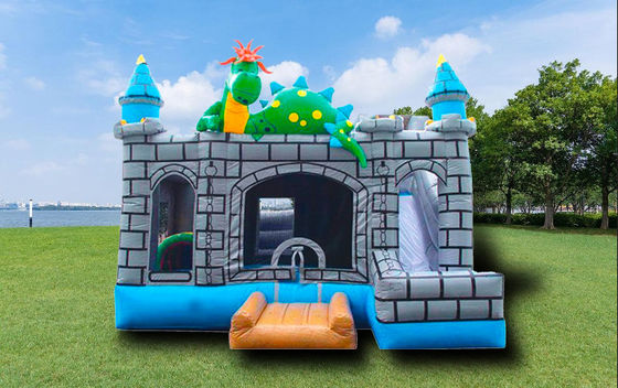 Casa gonfiabile di dinosauro con castello per bambini