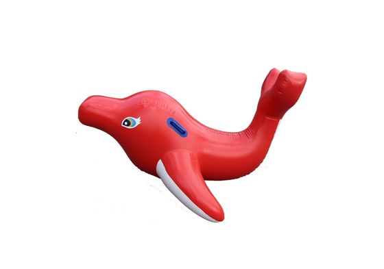 Piccoli giocattoli galleggianti gonfiabili da delfino rosso da 3*1m per il parco