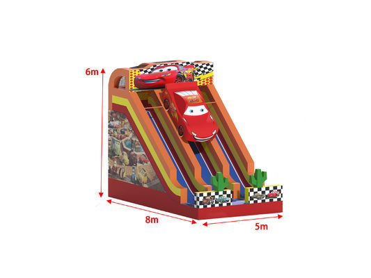 Slide gonfiabili a tema auto da corsa personalizzati 8x5x6m