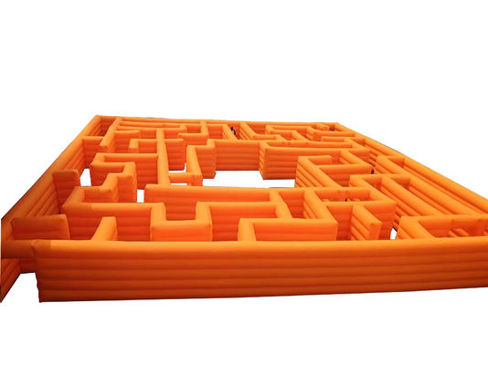 Orange 100SQM Parco esterno Parco giochi labirinto gonfiabile In vendita
