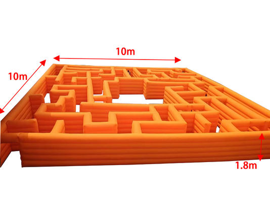 Orange 100SQM Parco esterno Parco giochi labirinto gonfiabile In vendita