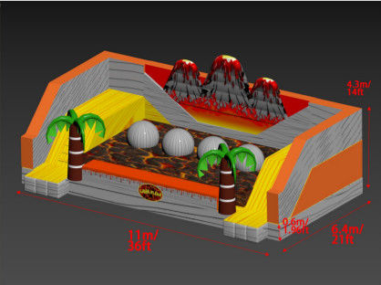 Danger Volcano Challenge Giochi gonfiabili all'aria aperta con palme