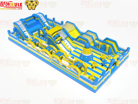 Gran cerchio ostacoli con scivoli inflatabile campo da gioco salto
