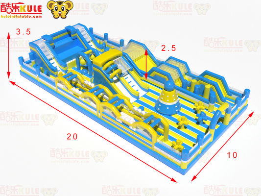 Gran cerchio ostacoli con scivoli inflatabile campo da gioco salto