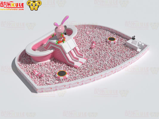 Slide gonfiabili in vasca da bagno rosa e bianco per la piscina a palle