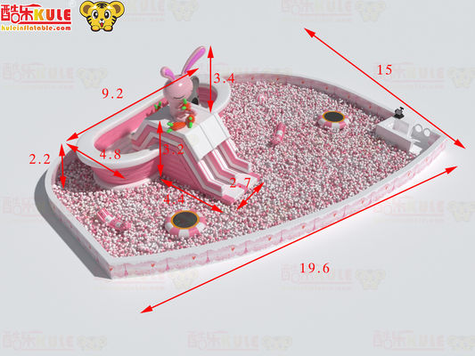 Slide gonfiabili in vasca da bagno rosa e bianco per la piscina a palle