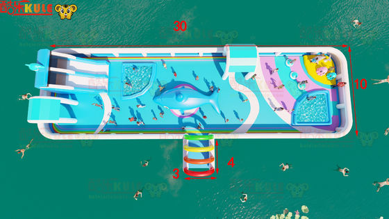 Slide d'acqua gonfiabili per salti commerciali Parco giochi all'aperto