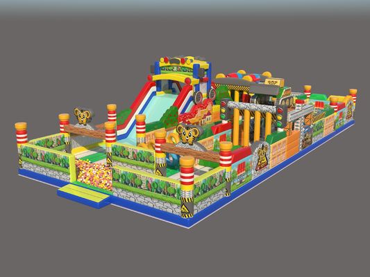 Parco giochi gonfiabile a tema tigre per bambini