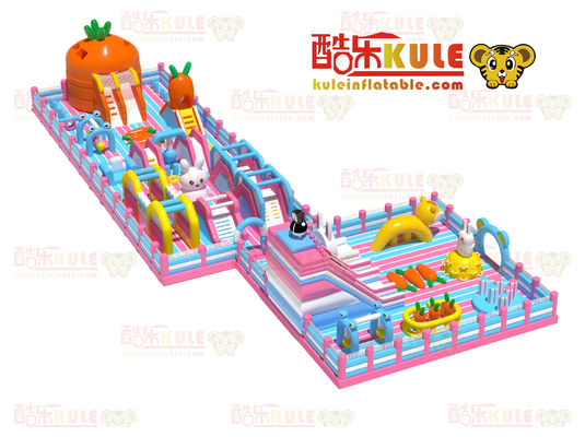 Carrot Inflatable Kids Jumping Castle (Arancione e Blu e Rosa)