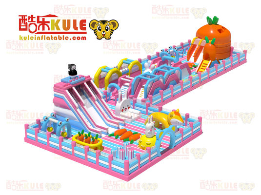Carrot Inflatable Kids Jumping Castle (Arancione e Blu e Rosa)