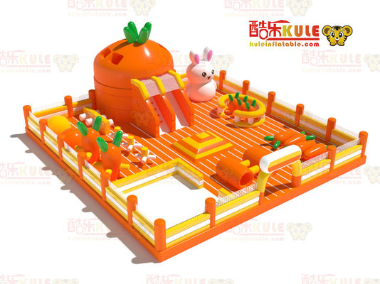Carrot Park Inflatabile Piccolo Castello Salto (Arancione e Giallo)