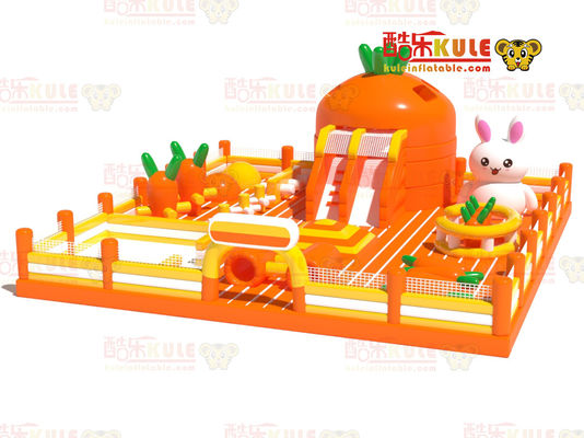 Carrot Park Inflatabile Piccolo Castello Salto (Arancione e Giallo)