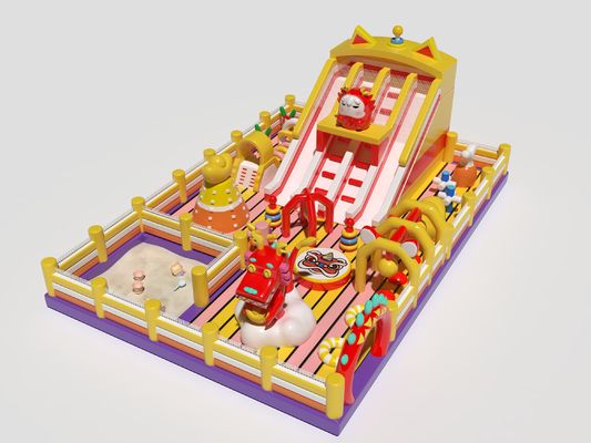 Cina Dragone Leone Inflatabile Castello Balzo Con Scivoli E Piscina Di Sabbia