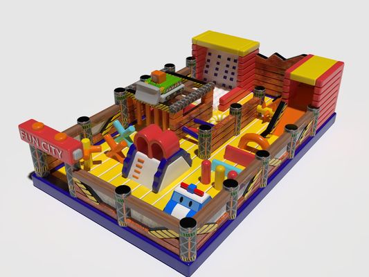Parco giochi interno gonfiabile Fun City 11*7*3m Con scivoli a parete