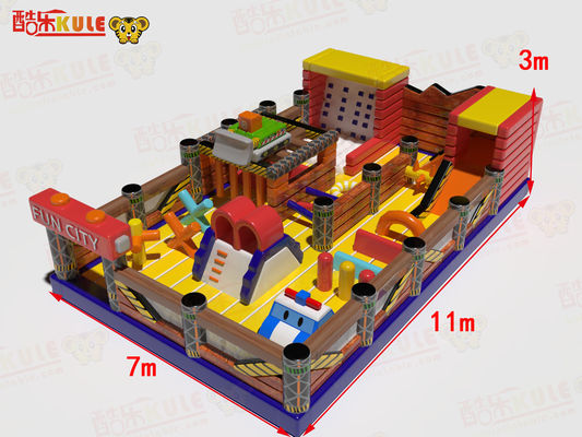 Parco giochi interno gonfiabile Fun City 11*7*3m Con scivoli a parete
