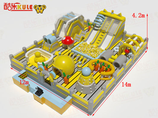 Grande Parco giochi Inflatabili Castelli rimbalzanti Giallo Grigio