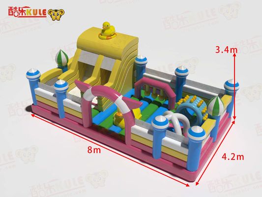 Piccoli castelli gonfiabili salti Parco delle anatre Giallo Rosa Blu