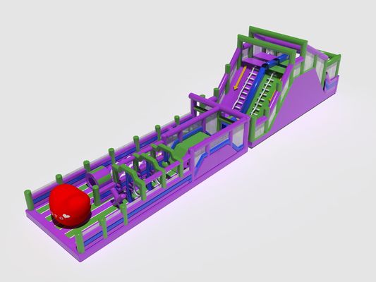 Corso di ostacoli gonfiabile per adulti Parco giochi viola verde rosso