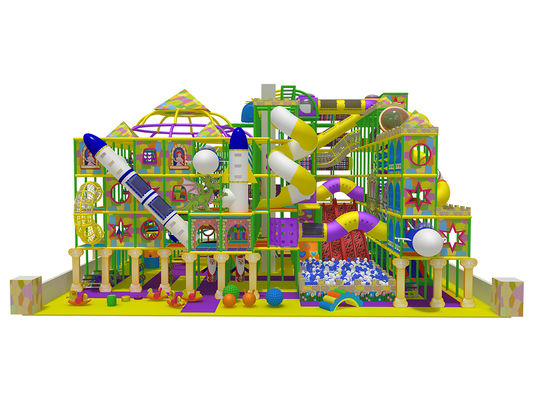 Attrezzature per giochi interni commerciali con scivolo per bambini di grandi dimensioni