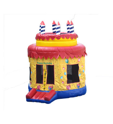 Torta di compleanno gonfiabile a cerchio rotondo Castello a rimbalzo 4*4*4,5m