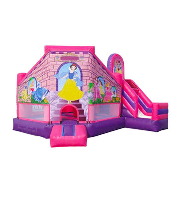 Disneyland rosa-viola gonfiabile, castello a balzo per bambini