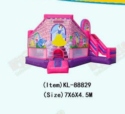 Disneyland rosa-viola gonfiabile, castello a balzo per bambini