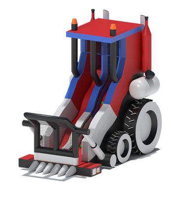 Noleggio bulldozer gonfiabile scivolo asciutto per parco divertimenti per bambini
