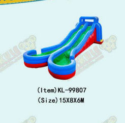 Slide idraulici gonfiabili commerciali con piscina a due corsie