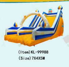 Bianco Giallo Blu Parco giochi per bambini scivolo gonfiabile In affitto