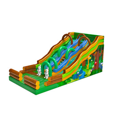Parco giochi per bambini scivolo gonfiabile per animali della foresta in affitto
