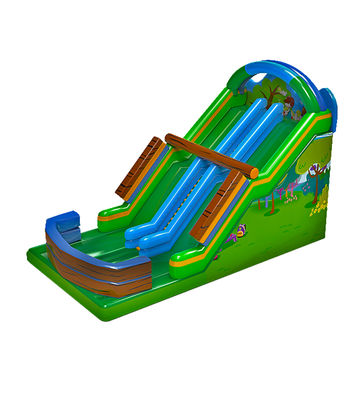 Slide idraulico gonfiabile a due corsie a tema forestale