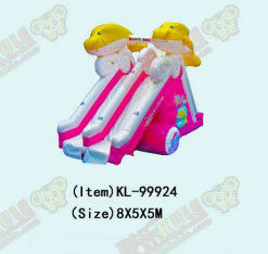 Dolphin Double Lane Slide gonfiabile per bambini Parco divertimenti
