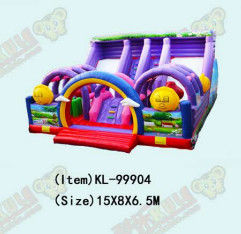 Personalizzare Large due corsie di scivoli viola gonfiabile Bouncer Slide