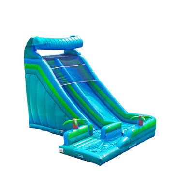 Scivolo gonfiabile Blue Wave con piscina per parco acquatico esterno