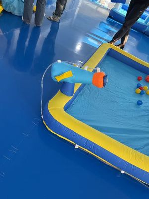 Polyester Oxford gonfiabile blu e arancione scivolo d'acqua per bambini parco divertimento