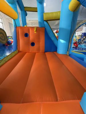 Polyester Oxford gonfiabile blu e arancione scivolo d'acqua per bambini parco divertimento