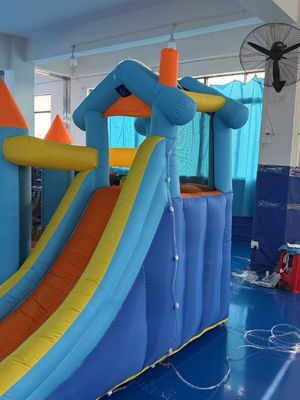 Polyester Oxford gonfiabile blu e arancione scivolo d'acqua per bambini parco divertimento