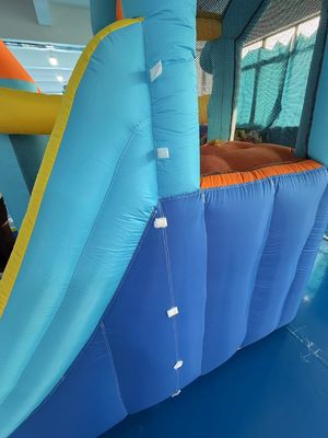 Polyester Oxford gonfiabile blu e arancione scivolo d'acqua per bambini parco divertimento