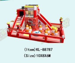 Combos camion dei pompieri Parco divertimento per bambini Parco giochi gonfiabile
