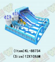 Castello gonfiabile blu: divertimento per piccoli esploratori Avventura - zona di gioco pronta