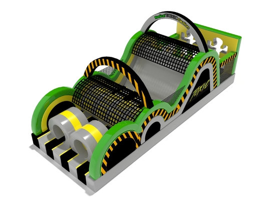 Parco esterno Parco giochi ostacoli gonfiabili tossici con scivolo