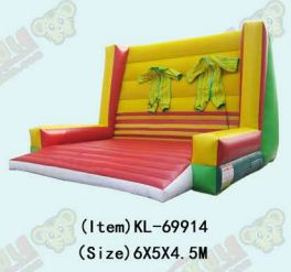 Divertente Attrazione Gonfiabile con Muro Appiccicoso con Due Tute Incluse - Struttura di Arrampicata per Sfide Emozionanti