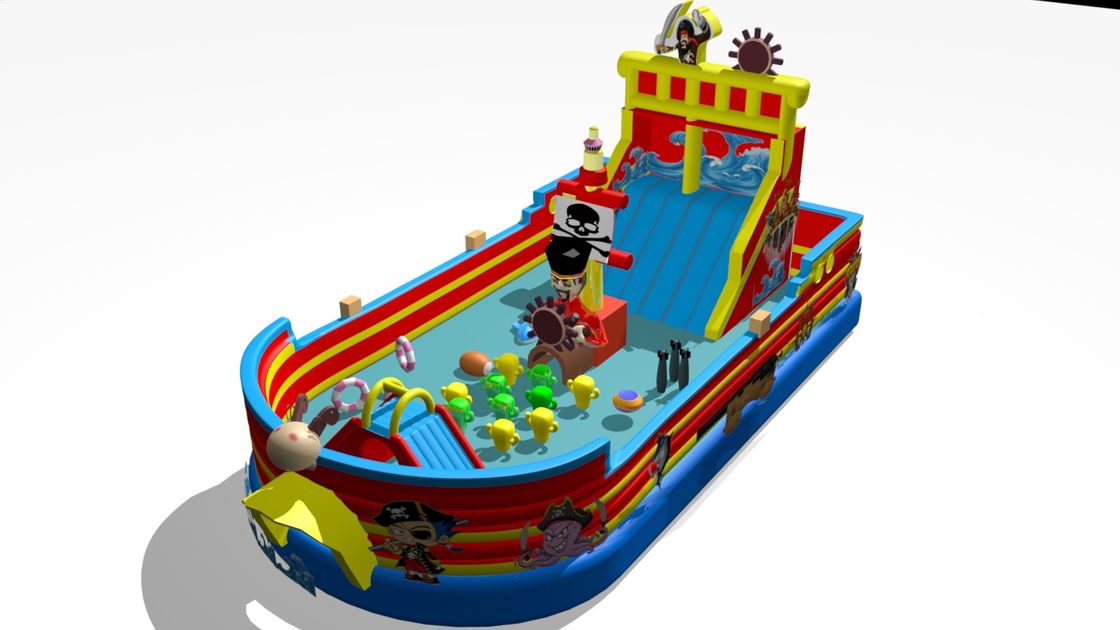 Nave pirata Grande slitta gonfiabile Bouncer Blu Rosso Giallo colore