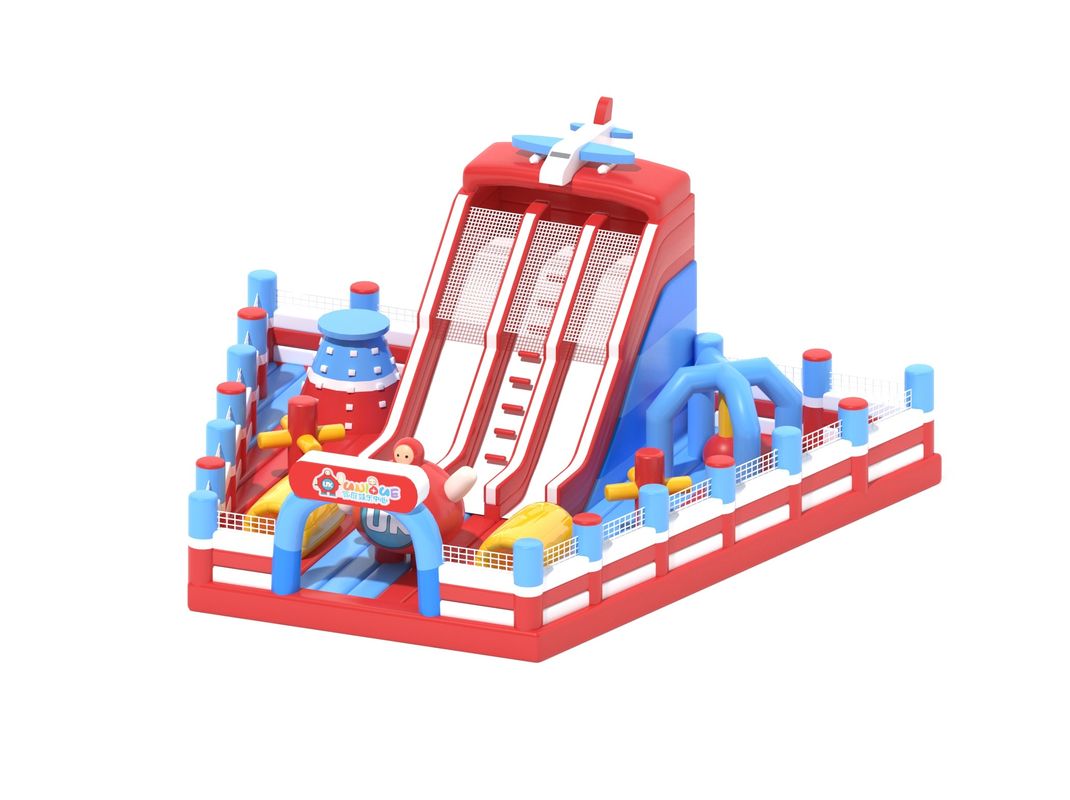 Piccolo Commerciale Castello Balzo gonfiabile Rosso Blu Bianco Colore