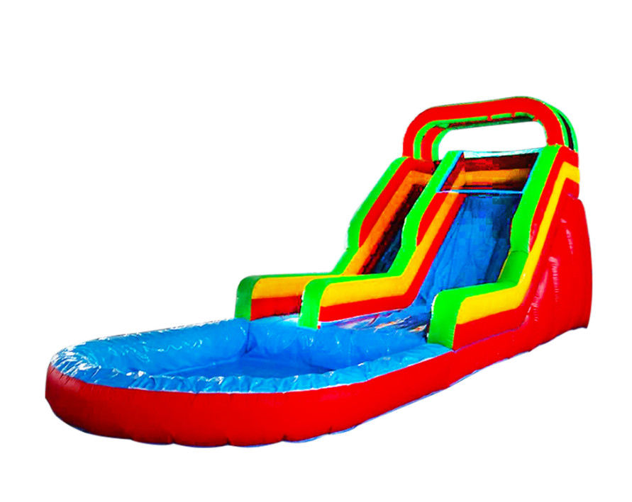 Vibrante e colorata scivolo gonfiabile per bambini emozionante esperienza di scivolo