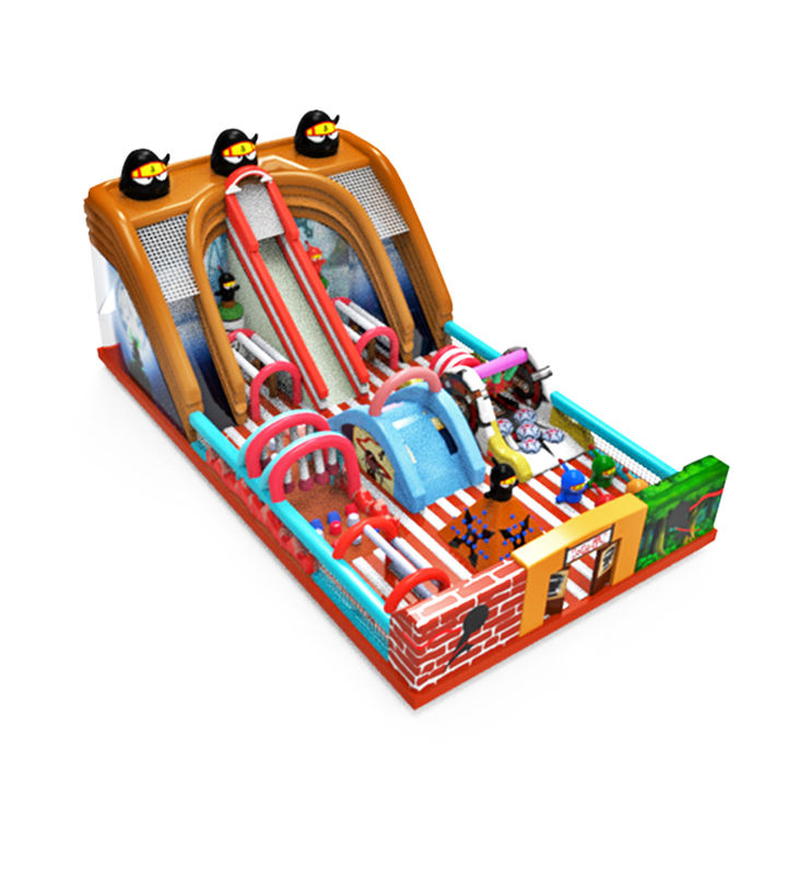 Rosso e verde IP personalizzato Bambini colorati Parco divertimenti Slide gonfiabile rimbalzo