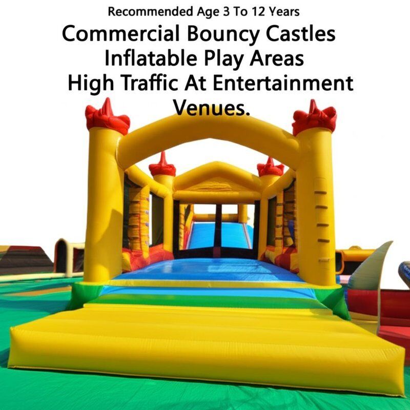 Recommended Age 3 To 12 Years Commercial Bouncy Castles Inflatable Play Areas Designed For High Traffic At Entertainment Venues