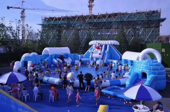 Snow World Parco acquatico gonfiabile all' aperto personalizzato con piscina rotonda grande